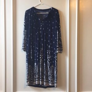 Blue pattern dress